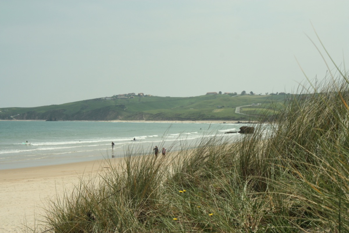 Playa Merón desde hierba, San Vicente de la Barquera, Cantabria